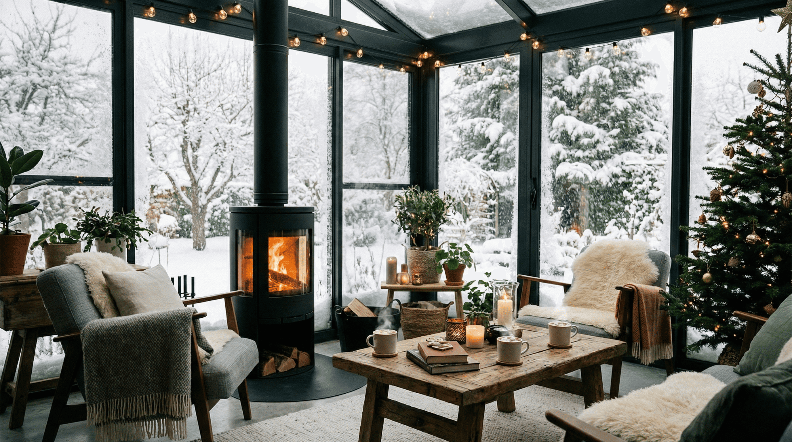 Kış Bahçesi Dekorasyonunda Şömine Kullanımı